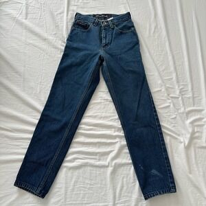 DKNY Women's Size 2 Blue Straight Leg Dark Wash Mom Jeans Regular 24 Waist